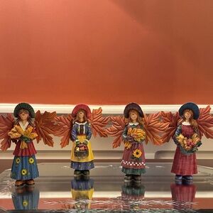 Set of Autumn Angel Figurines